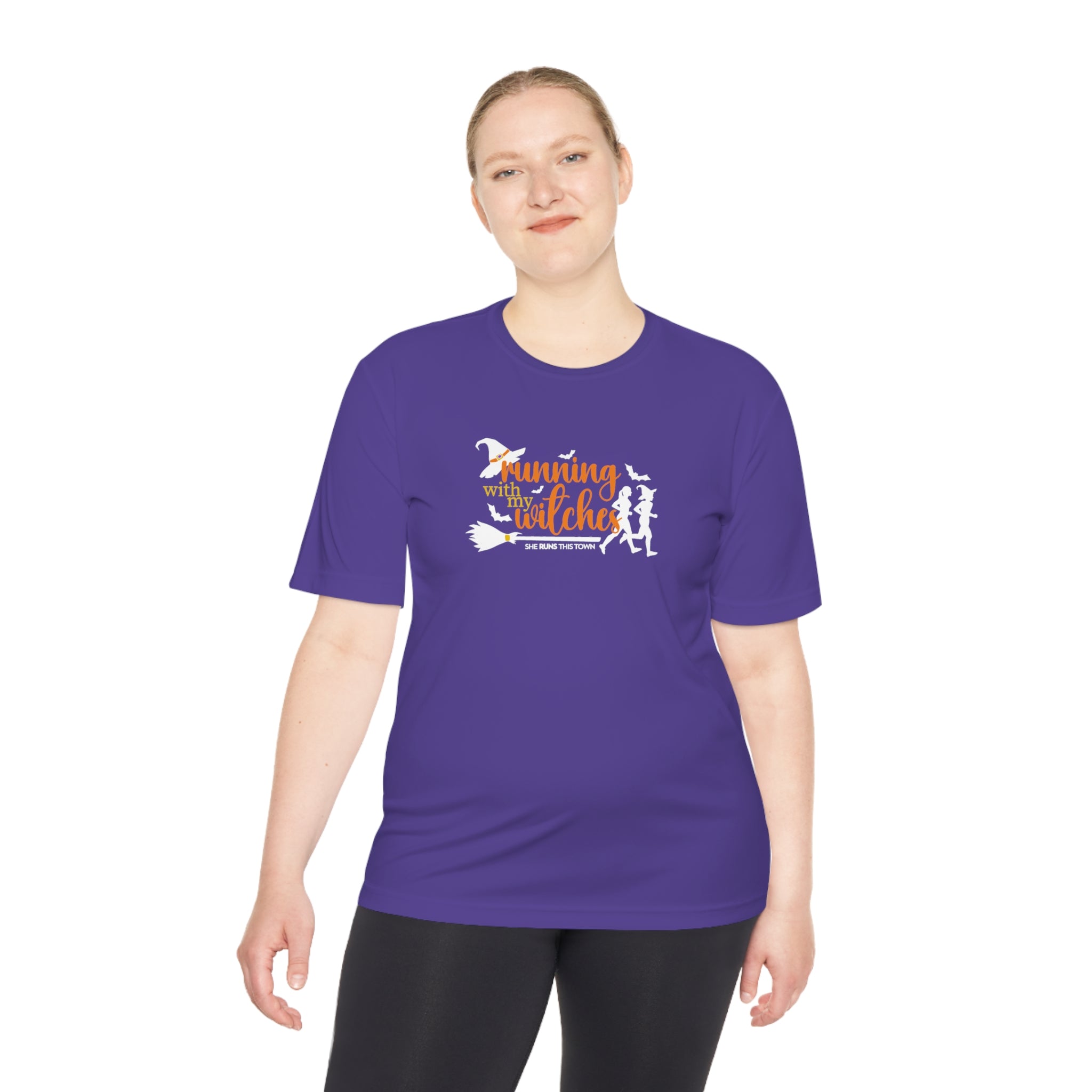 Running With My Witches Unisex Moisture Wicking Tee She RUNS This Town