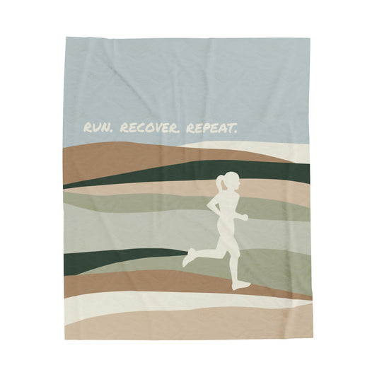 Run. Recover. Repeat.  Velveteen Plush Blanket