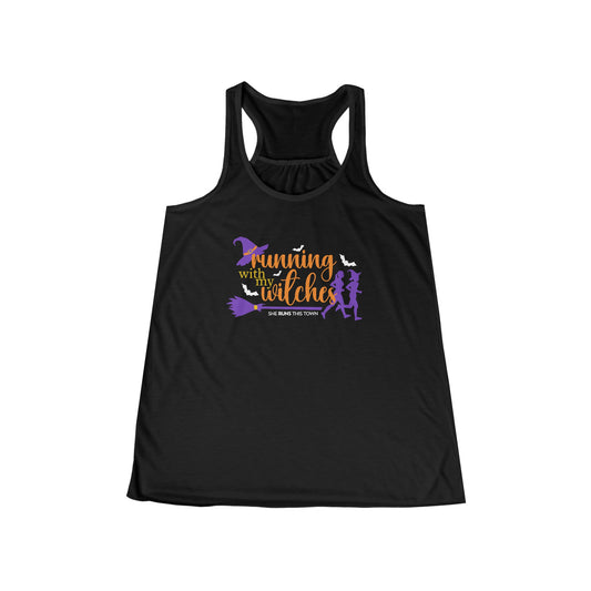 Running with my Witches Women's Flowy Racerback Tank