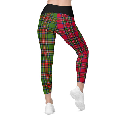 Santa Sprint Plaid Leggings with Pockets