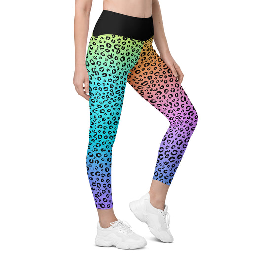 Rainbow Roar Ombre Leggings with Pockets