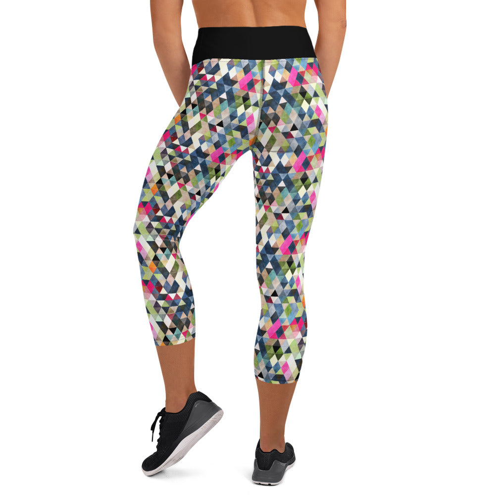 Geo Flow Yoga Capri Leggings