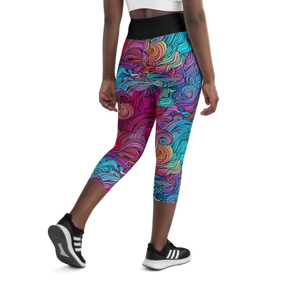 Color Cascade Yoga Capri Leggings