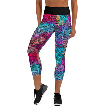 Color Cascade Yoga Capri Leggings