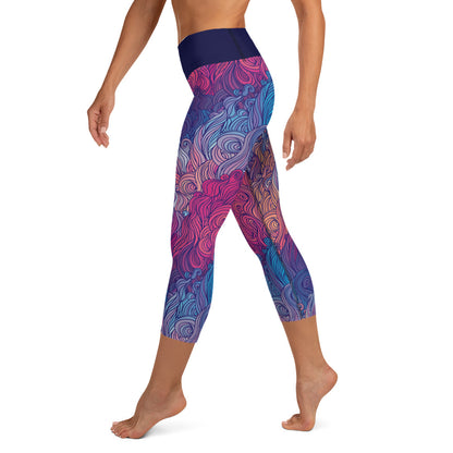 Sunset Waves Yoga Capri Leggings