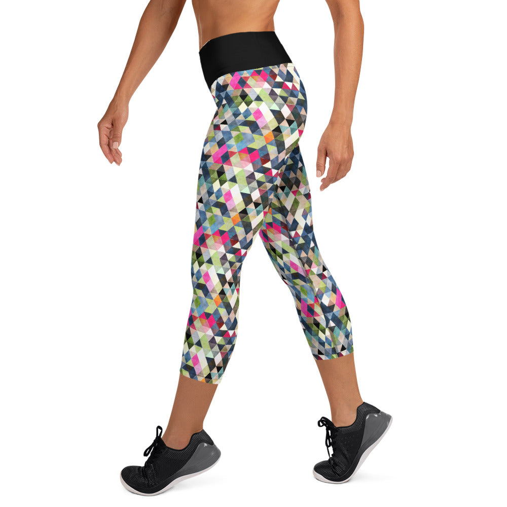 Geo Flow Yoga Capri Leggings