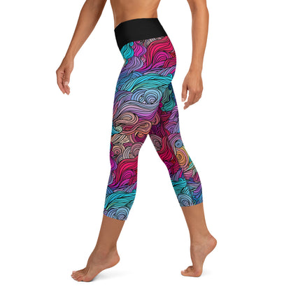 Color Cascade Yoga Capri Leggings