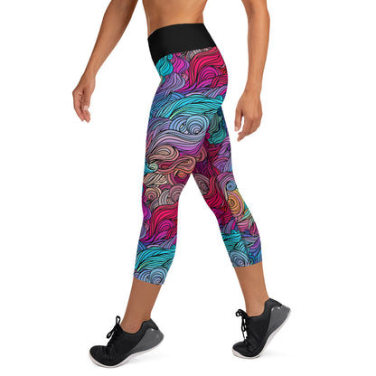 Color Cascade Yoga Capri Leggings