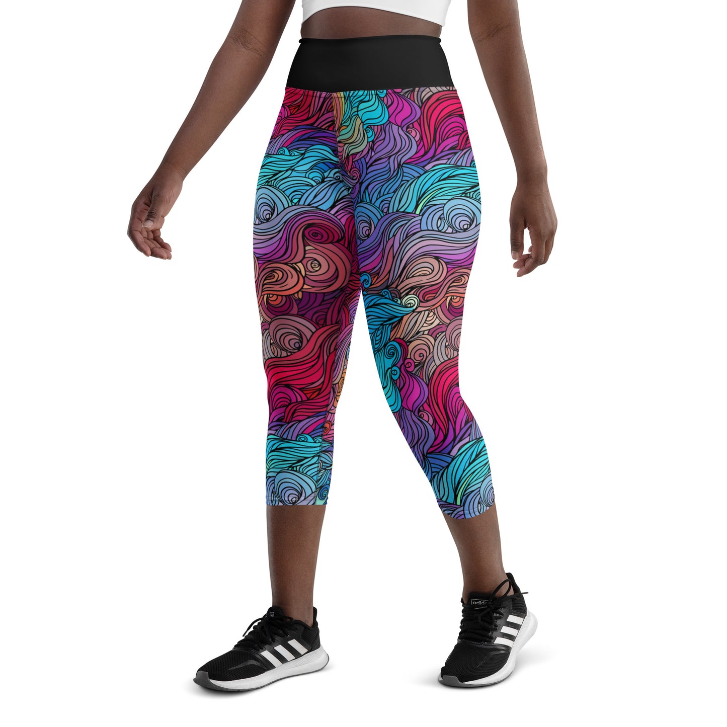 Color Cascade Yoga Capri Leggings