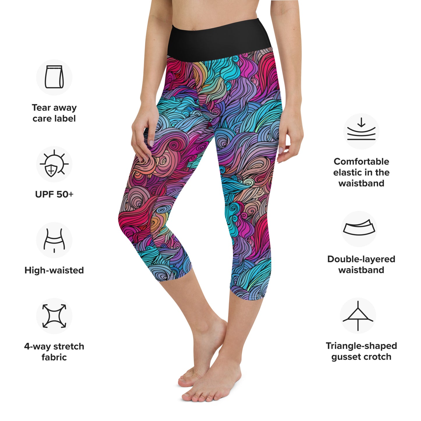 Color Cascade Yoga Capri Leggings