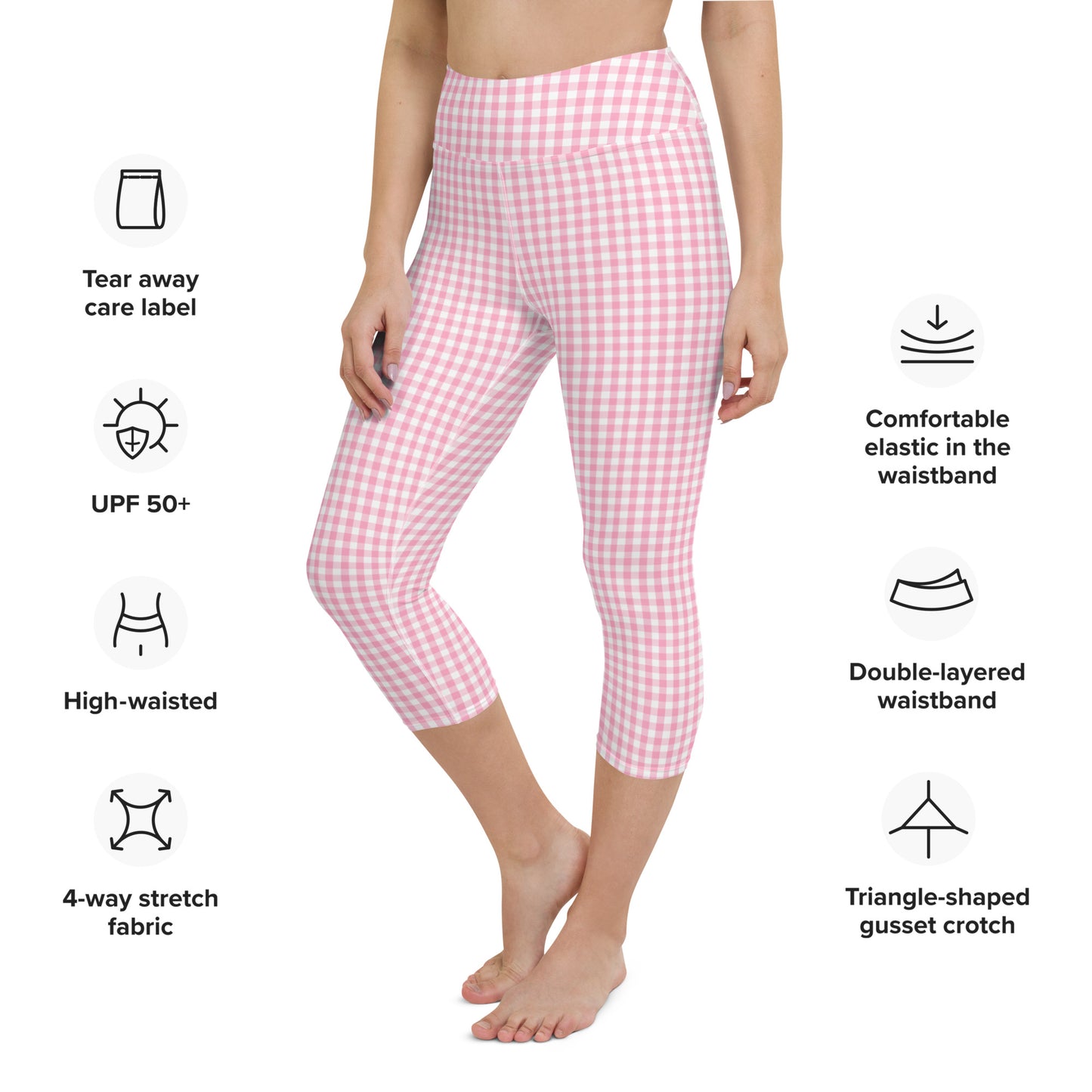 Barbie Pink Gingham Yoga Capri Leggings