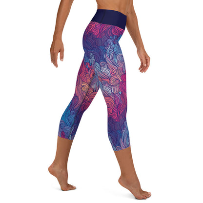 Sunset Waves Yoga Capri Leggings