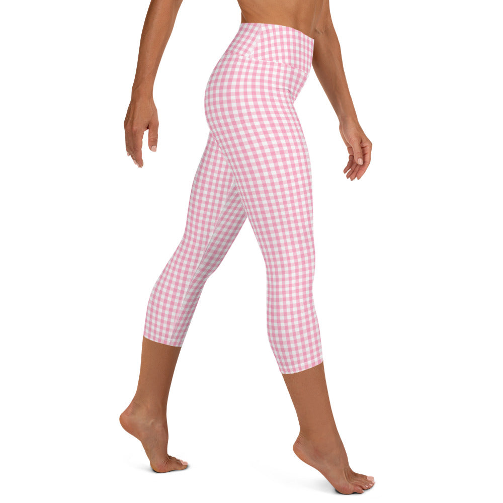 Barbie Pink Gingham Yoga Capri Leggings