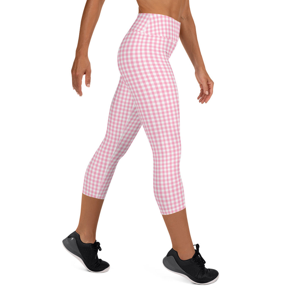 Barbie Pink Gingham Yoga Capri Leggings